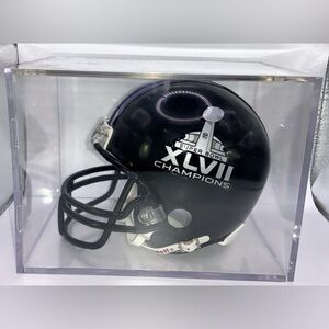 Baltimore Ravens Super Bowl XLVII Mini Riddell Helmet with Acrylic Display Case